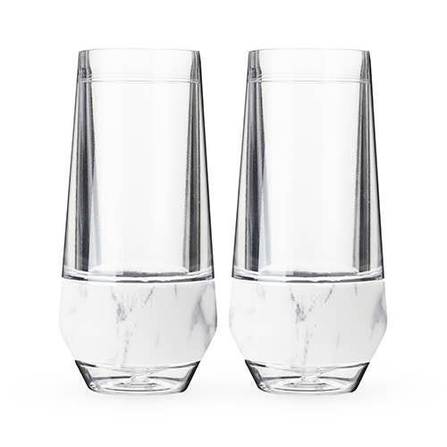 HOST - Champagne FREEZE™ Cooling Cups (set of 2) in Marble