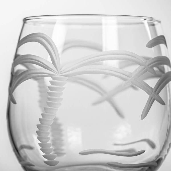 Palm Tree 16.75oz. Stemless Red Wine Glass-Set of 4 - MaisonBeach
